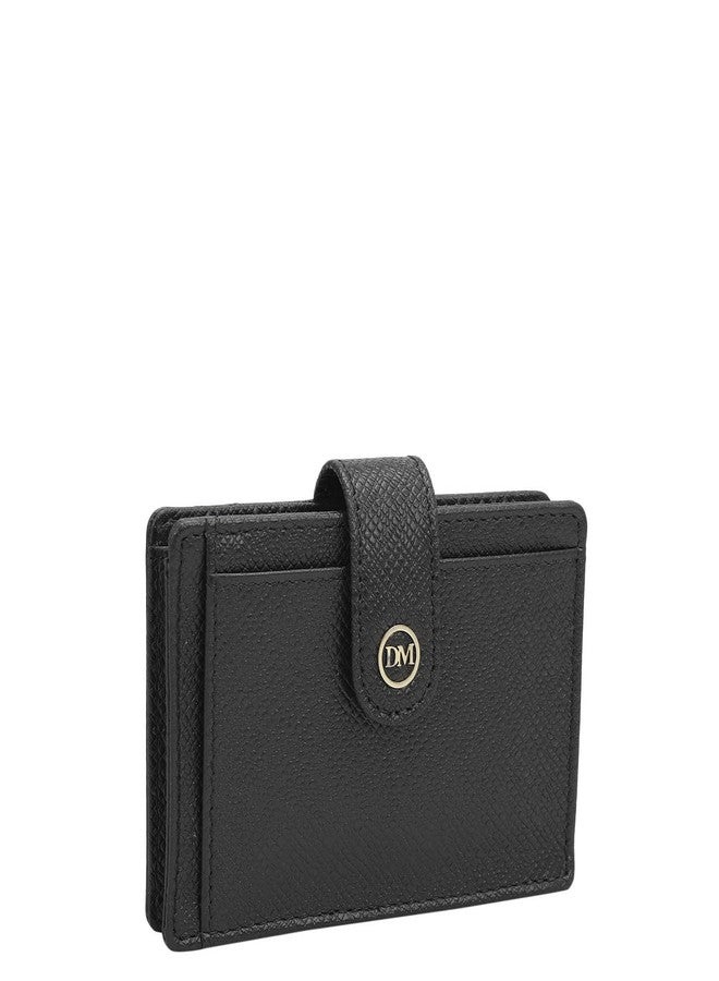 Da Milano Leather Card Holder for Men & for Women - Black - Image 2